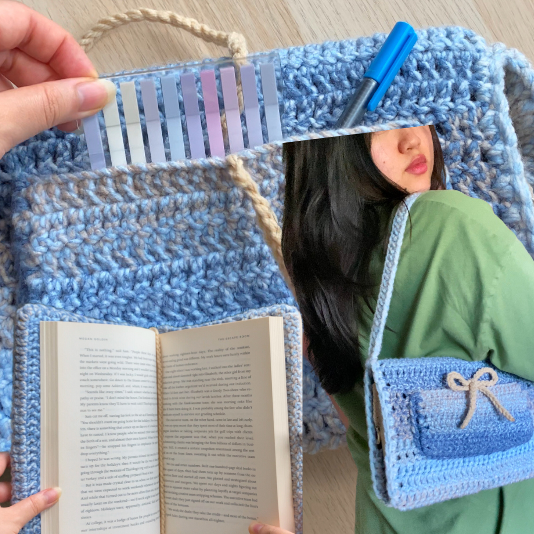 crochet book sleeve bag charm