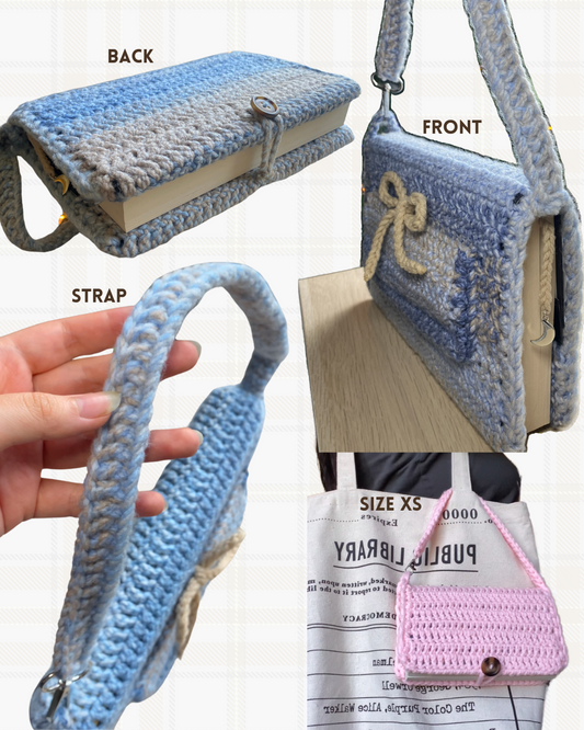 crochet book sleeve bag charm