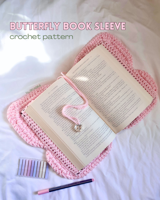 crochet butterfly book sleeve pattern