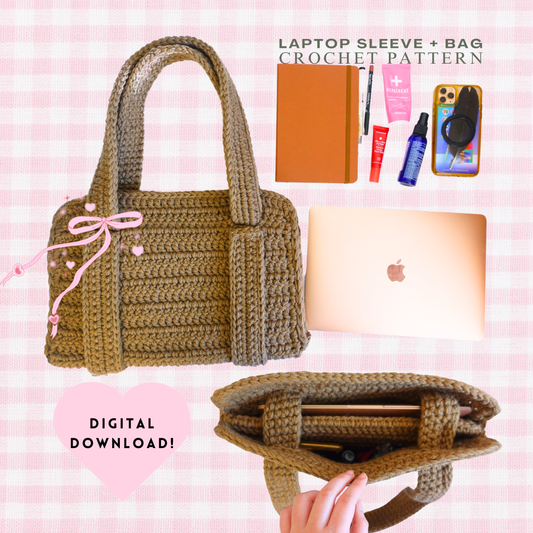 Laptop sleeve + bag crochet pattern