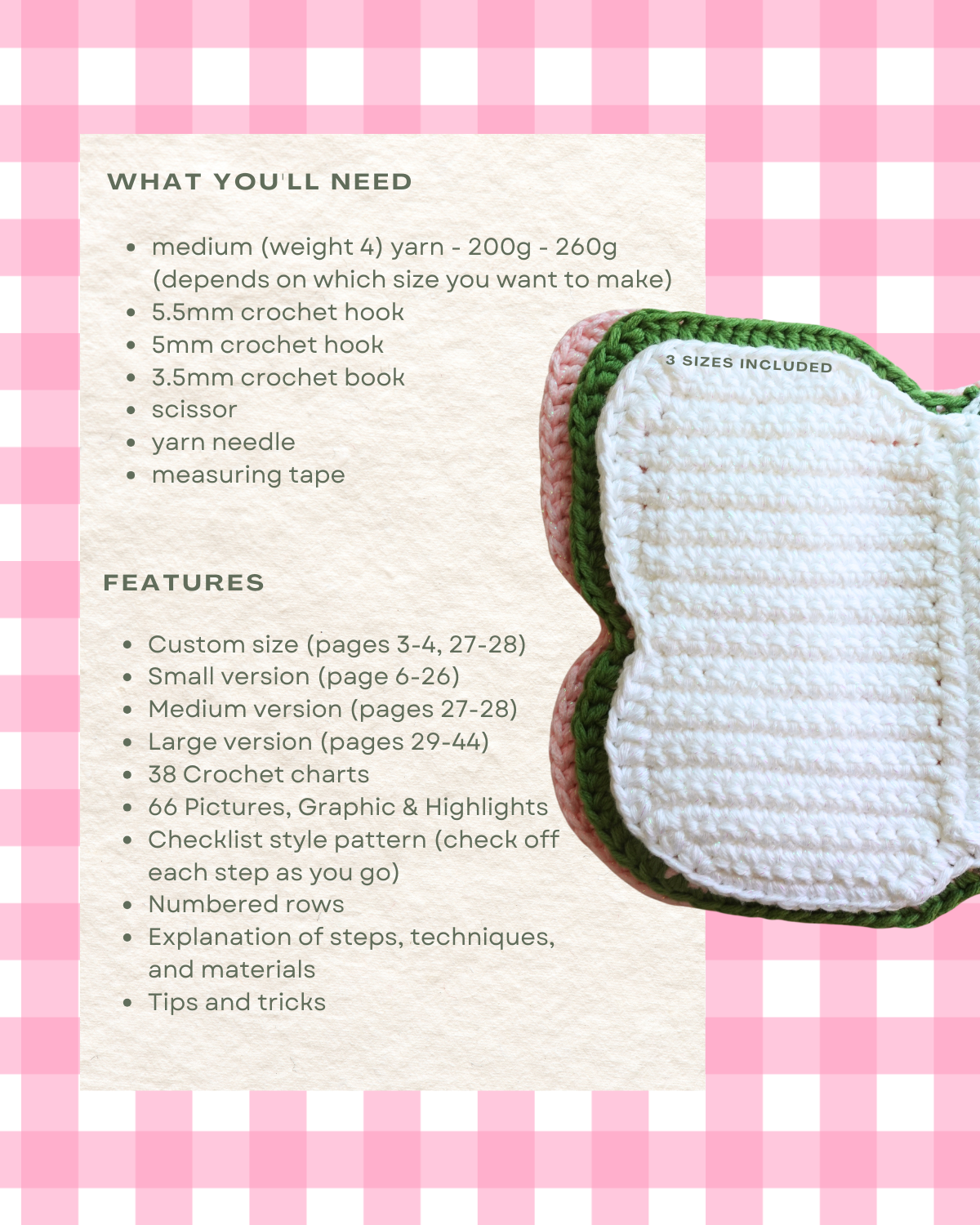 crochet butterfly book sleeve pattern