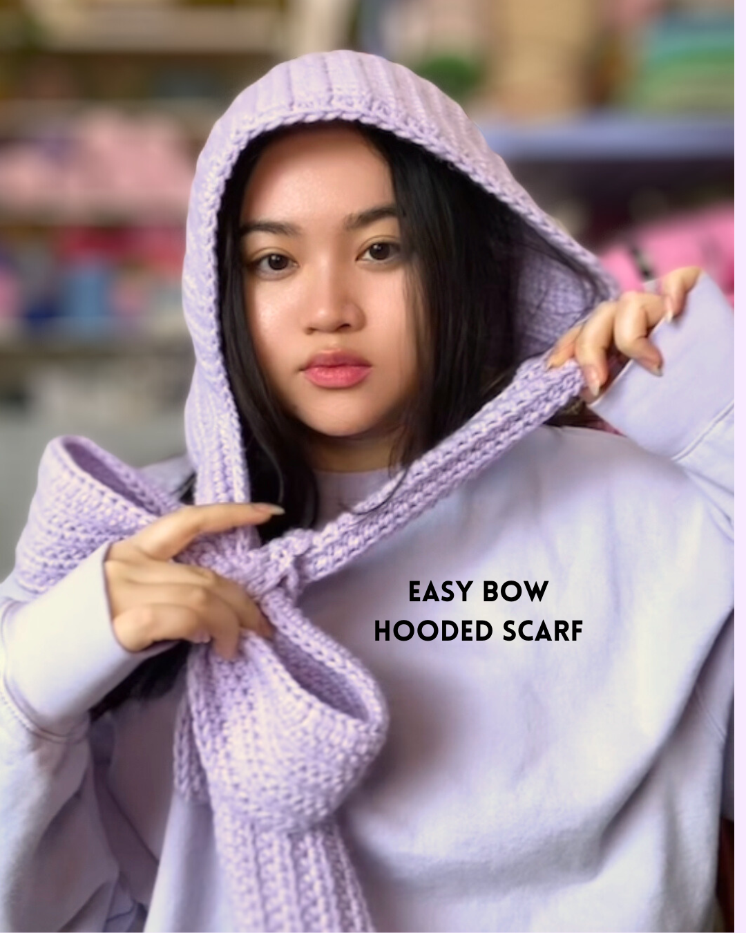 Crochet Easy Bow Scarf and Hood