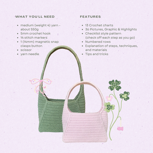 The everyday bag crochet pattern and tutorial combo