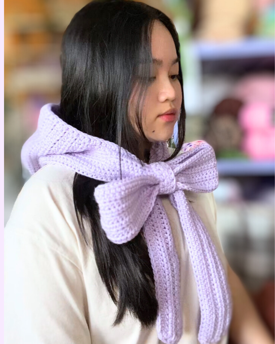 Crochet Easy Bow Scarf and Hood