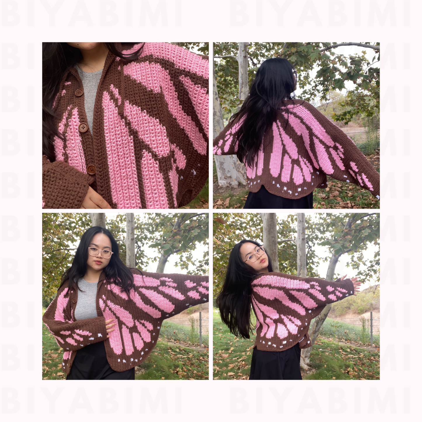 The Monarch butterfly cardigan/sweater crochet pattern & tutorial combo