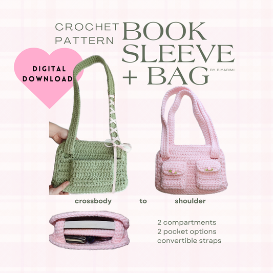 crochet book sleeve + bag pattern