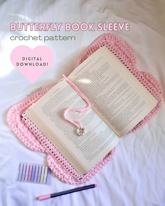 crochet butterfly book sleeve pattern